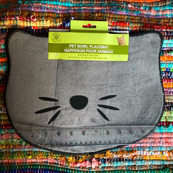 NWT Food Bowl Placement Mat Grey Cat 🤍 - Picture 4 of 4